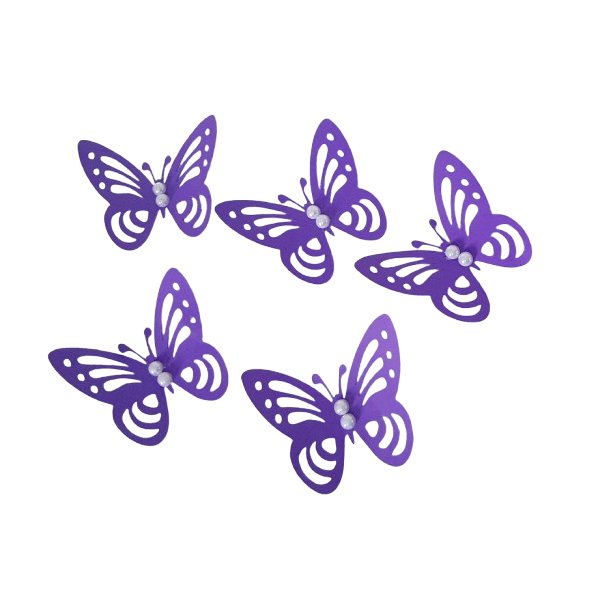 50 APLIQUES DE BORBOLETAS COLORIDAS