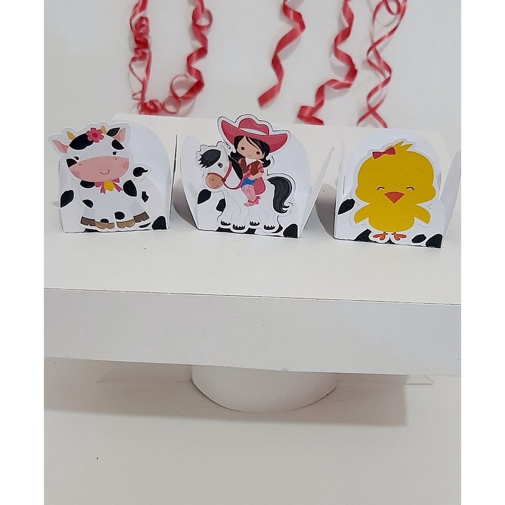 Kit Festa 70 Itens Colados Fazendinha Rosa - Imagem 7