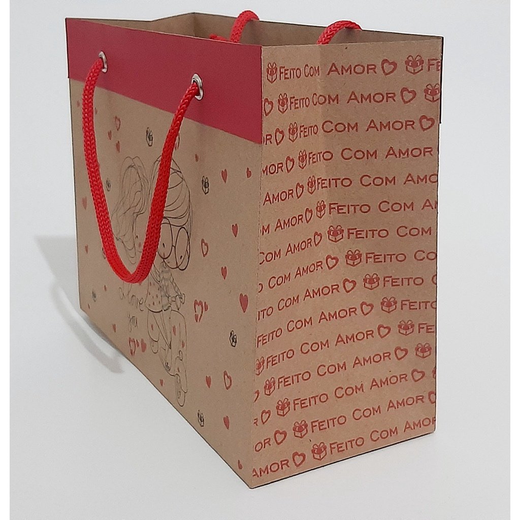 16 Sacolas para Presente + Tag Coração - Imagem 2