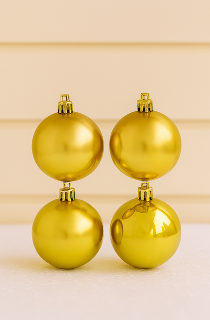 Bolas de Natal Douradas 4cm - Conjunto com 4 Unidades