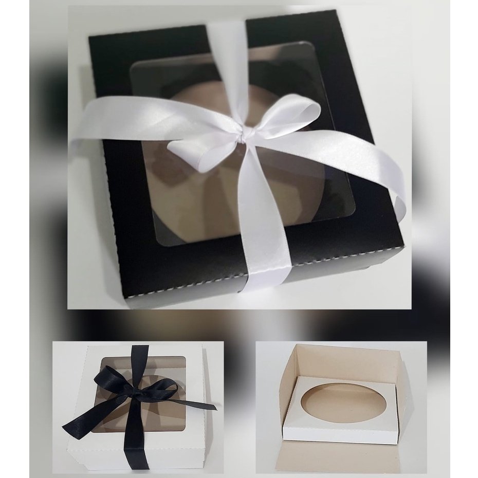 05 Caixas Para Bolos Bentô Cake Com visor Montada