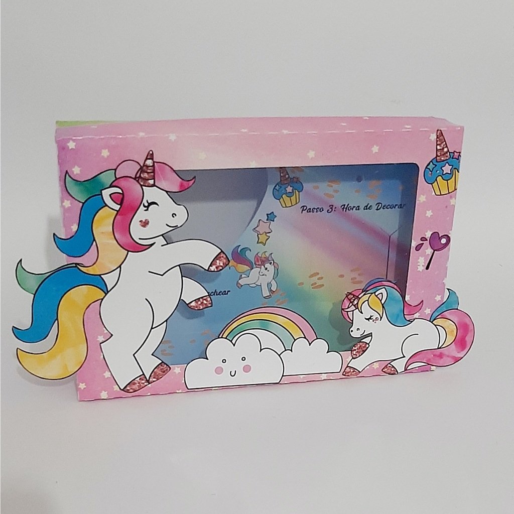 Caixa Kit Mini Confeiteiro Unicornio Colorido/ Montada