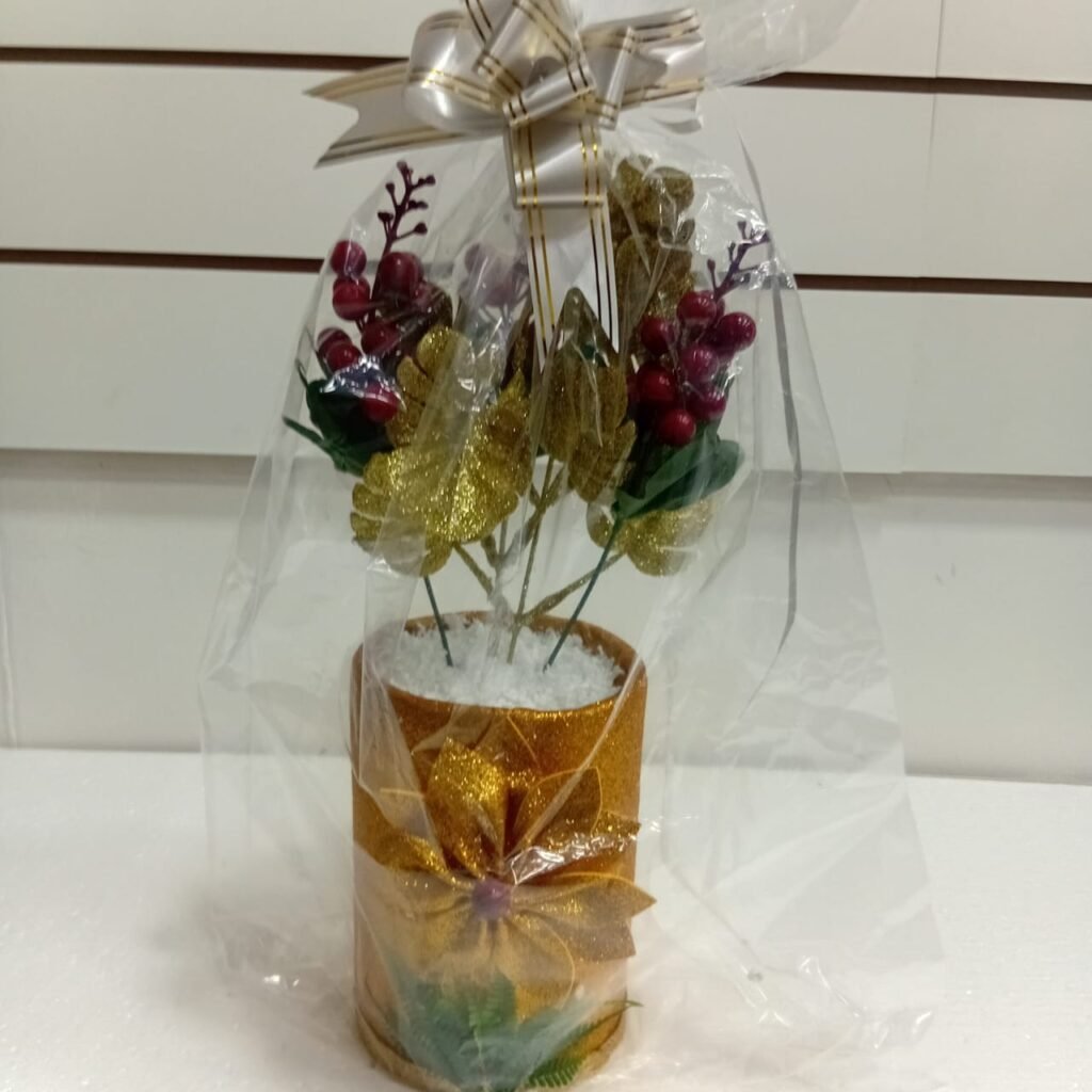 Centro de Mesa Dourado Floral