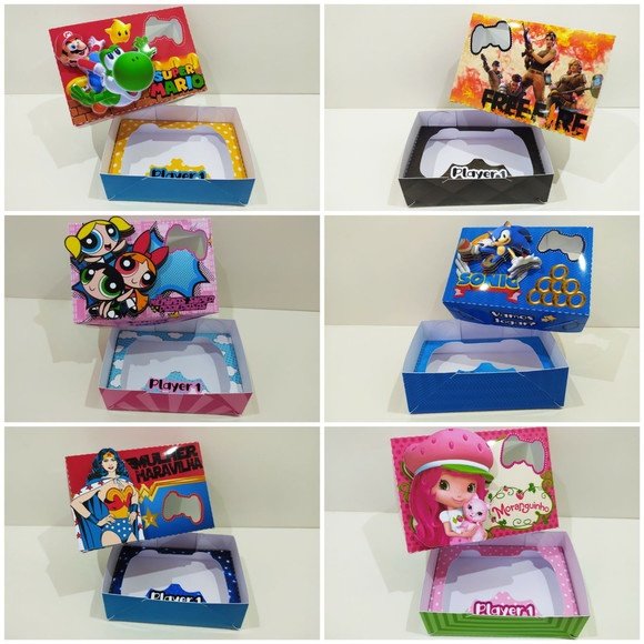 10 caixas  para Joystick grande de Chocolate Temas