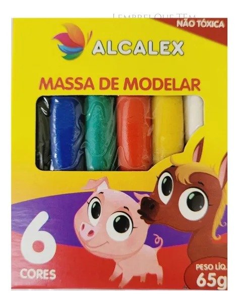 Massa de Modelar 6 cores 65g Alcalex