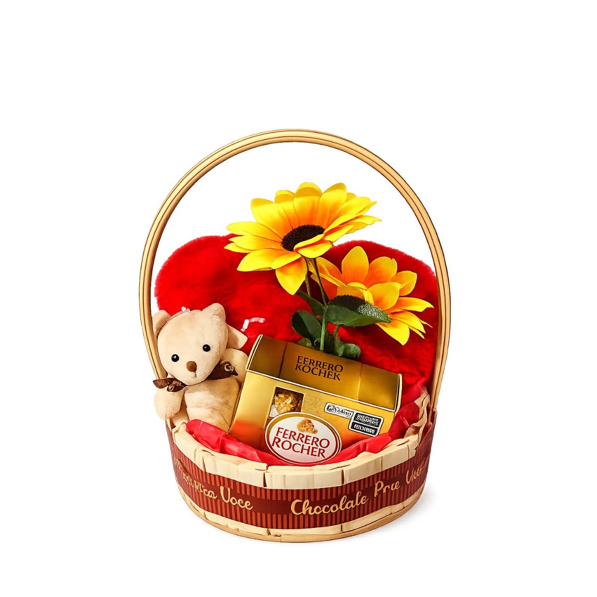 Cesta Kit Presente Romântico com Chocolates e Balão de Coração - Imagem 2