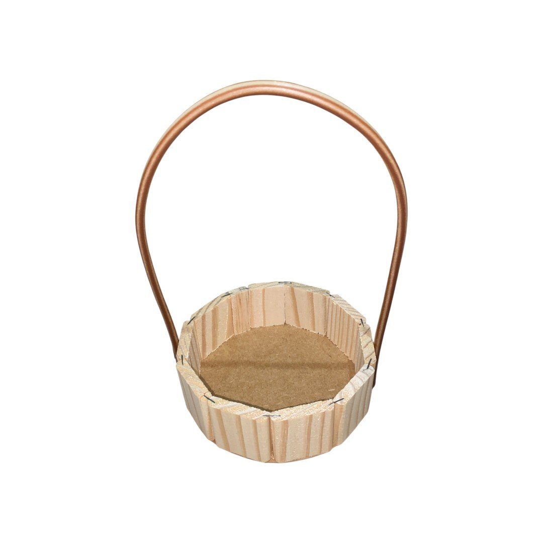 Cesta de Madeira Redonda 18cm