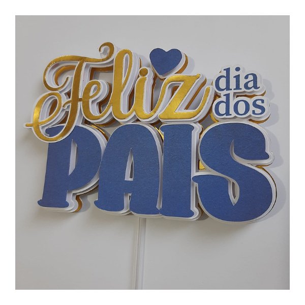 Topo de Bolo Feliz dia dos Pais 15cm - Imagem 2