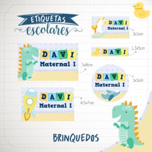 150 Etiquetas Adesivas Escolares Brinquedos Personalizadas