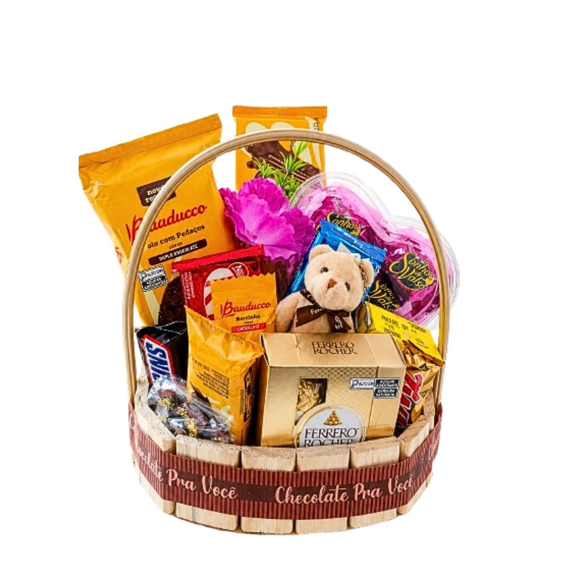 Cesta De Presente Com Chocolates e Mimos Balão de Coração - Imagem 2